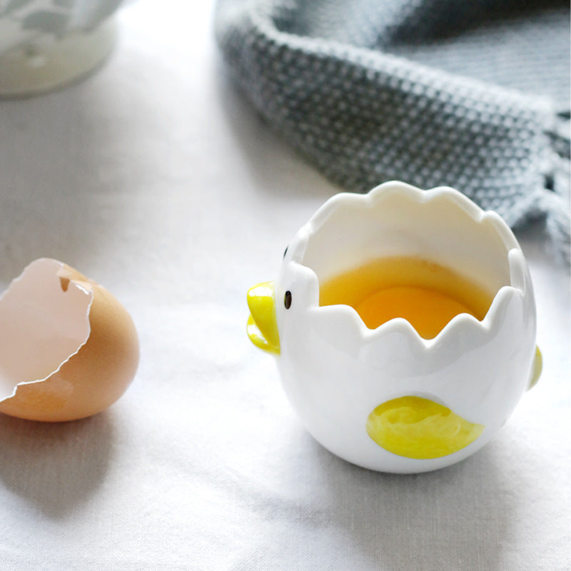 Cute Chicken Ceramic Egg White Separator Kitchen Accessories Practical