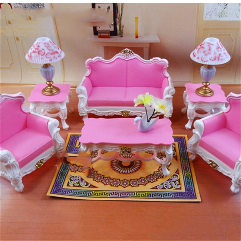 Furniture Living Room Sofa Coffee Table Play House Toy Set