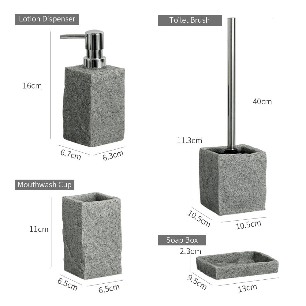 Bathroom Accessories Set Imitati Granite Resin Iiquid Soap D